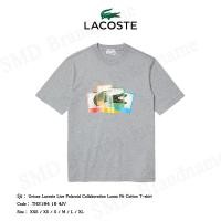 ราคา Lacoste เสื้อยืดคอกลม รุ่น Unisex Lacoste Live Polaroid Collaboration Loose Fit Cotton T-shirt Code: TH2184 10 4JV (23883964135)