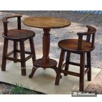 ราคา ชุดโต๊ะทานกาแฟ ไม้จามจุรี ชุดทานอาหารนั่งเล่น โต๊ะกลมและเก้าอี้พนักพิง พร้อมส่ง (22683897028)