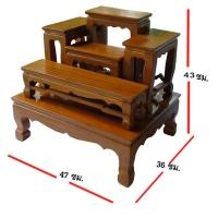 ราคา โต๊ะหมู่บูชา หมู่ 5 ขนาดความกว้างแต่ละโต๊ะ 4 นิ้ว(โต๊ะหมู่บูชา หมู่ 5 หน้า4)ไม้สัก 100% (592689760)