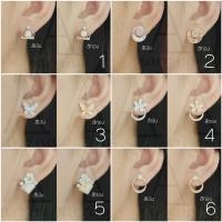 ราคา (6) ต่างหูติดหูประดับมุกสีเงิน สีทอง ราคาต่อ1คู่ พร้อมแป้นโลหะทรงจุกน้ำเต้า (25221746875)