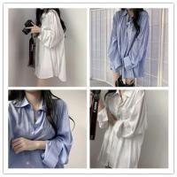 ราคา ✨สื้อเชิ้ตชีฟอง OVERSIZE เสื้อเชิ้ต แขนยาว เสื้อชีฟอง เชิ้ตชีฟอง ถ (5480925657)