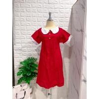 ราคา เดรสคอบัว เดรสแดง คริสมาต์ ซิซูกะ สไตล์ญี่ปุ่น เด็กโตใส่ได้ เดรสทรงเอ เดรสสั้นสีแดงคอบัว (18913334531)