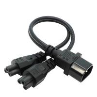 ราคา Y ประเภท Splitter สายเคเบิลอะแดปเตอร์เดี่ยว IEC 320 C14ชายคู่ C5หญิงสั้นสำหรับโฮสต์คอมพิวเตอร์จอแสดงผล0.3M (18152779647)