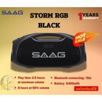 ราคา สุดคุ้ม!! SPEAKER BLUETOOTH RGB (ลำโพงบลูทูธ) SAAG STORM (ES244A-BK) กันน้ำ 5400mAH 60W BLACK-1Y (27600827082)