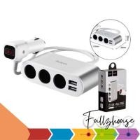 ราคา จัดส่งด่วน Hoco Z13 Car Charger Dual USB 3 Car Charger ตัวช่องขยายชาร์จภายในรถยนต์ พร้อมบอกค่าแบตเตอร์รี่ (27722851248)