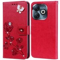 ราคา เคสโทรศัพท์มือถือหนัง ซิลิโคน พิมพ์ลายดอกกุหลาบ ลายนูน สําหรับ Infinix Smart 8 Pro X6525B (25676397433)