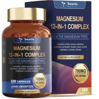 ราคา Totaria Magnesium Complex 700mg 12 in 1 อาหารเสริมแมกนีเซียมพร้อม Glycinate Citrate Malate Oxide Taurate Aspartate Oroate Magnesium Relaxing, Muscle,Heart Support, Vegan 120 Caps (45102492253)
