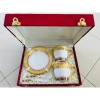 ราคา ชุดแก้วกาแฟเบญจรงค์ 2 ใบ พร้อมช้อน จานรอง และกล่องผ้าไหม (13998966687)