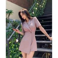 ราคา hbstation.shop เสื้อผ้าผู้หญิง จั๊มสูทขาสั้น สีชมพู พร้อมส่ง (6066247839)