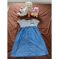 ราคา ชุดเดรสคลุมท้องผ้านิ่มสียีนส์ (28534221646)