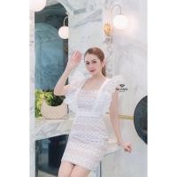 ราคา PACHARA BRAND Detail: เดรสสั้นแขนระบายสีขาว เนื้อผ้าลูกไม้เกรดพรีเมี่ยมทอลายอย่างดี ช่วงเอวเข้ารูปสวย (16272421920)