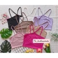ราคา เสื้อครอป เสื้อสายไขว้หน้า สีพื้น ผ้าร่องเล็ก น่ารักๆ ผ้ายืด ใส่สบาย (24554752270)