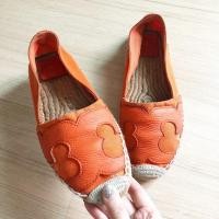ราคา รองเท้าแบรนด์เนมมือสอง Tory Burch espadrille s.38 authentic% สีส้มจี๊ดๆ (1319975669)