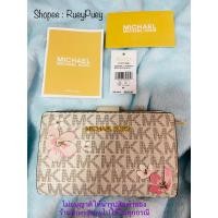 ราคา กระเป๋าสตางค์ ใบสั้น ยี่ห้อ MICHAEL KORS Jet Set Medium Floral Embellished Signature Logo Bi-fold Wallet (26685800329)