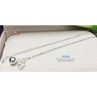 ราคา สร้อยข้อเท้าเงินแท้ 92.5% ลายหมุดกลมสลับเม็ดรีตัดลาย (ห้อยกระดิ่ง 1 เม็ด) L0054 (2094509317)