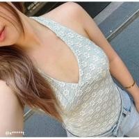 ราคา เสื้อคล้องคอสีbaby blue ป้ายduex studio ผ้าลูกไม้พิมพ์ลาย (40663836079)