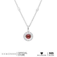 ราคา Gemondo สร้อยคอเงินแท้ 925 Sterling Silver ประดับโกเมน (Garnet) ดีไซน์ Micro Statement (26617815951)