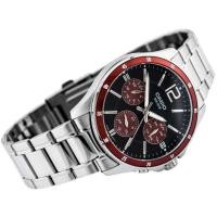ราคา Win Watch Shop นาฬิกา Casio รุ่น MTP1374D5AV นาฬิกาผู้ชาย สายแสตนเลส หน้าปัด สีดำ แดง (9454444850)