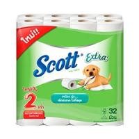 ราคา (แพ็ค 32 ม้วน) Scott Extra Double Roll Tissue กระดาษชำระ สก๊อตต์® เอ็กซ์ตร้า ขนาดความยาว 2 เท่า (4238079847)