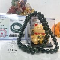 ราคา หยกได้รับการรับรองหยก 3laps สร้อยคอหยกสีเขียวเข้ม (24094801995)