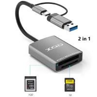 ราคา 2 in 1 USB C ถึง XQD SD Card Reader Type-C 3.0 การ์ดหน่วยความจําสําหรับ Nikon Sony G/M Series & Lexar 2933x/1400x USB Mark XQD Card (56954225727)