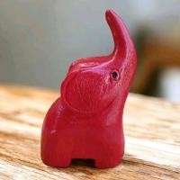ราคา ช้างไม้แกะสลัก ตุ๊กตาช้าง-สีแดง เสริมฮวงจุ้ย ช้างการ์ตูน สูง 4 นิ้ว*ยาว 10 ซ.ม. ตกแต่งบ้าน ช้างไม้ แกะสลักจากไม้ สวยงาม (52605763609)