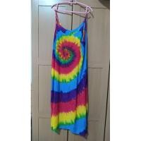 ราคา มัดย้อม สีรุ้ง เดรสมัดย้อม เดรสสายเดี่ยว เดรสยาว (7085314518)