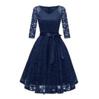 ราคา ลดราคา!! เดรสผ้าลูกไม้สีกรมท่า XL(DB0860) รอบอก 42 นิ้ว (2644003358)