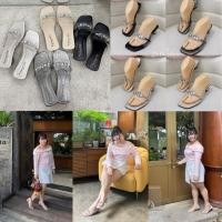 ราคา รองเท้าส้นสูงไซส์ใหญ่ 41-45 ส้นแก้วฟักคาดใส พลอยเรียง สูง1.5นิ้ว (เท้าอวบบวกไซส์) (24642786243)