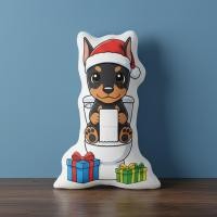 ราคา พร้อมส่ง หมอนสกรีน หมอนไดคัท ตุ๊กตาซานตาคลอส ของขวัญคริสต์มาส Dog Doberman Pinscher โดเบอร์แมน พินเชอร์ (45202302623)