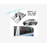 ราคา ฝาครอบตัดเสาหน้าต่างประตูโครเมียม Toyota Vios 2007-2013 4ps (48604696645)