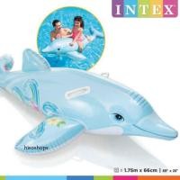 ราคา INTEX ห่วงยางปลาโลมาเป่าลม แพยางเป่าลมรูปปลาโลมา Stingray Ride-On สีฟ้า  (29808919479)