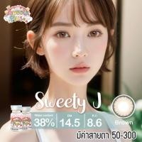 ราคา คอนแทคเลนส์ รุ่น Mini Sweety J สีเทา/ตาล Gray/Brown มีค่าสายตา (0.00)-(-3.00) (22884181458)