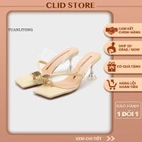 ราคา ของแท้ ยัง รองเท้าส้นสูงสตรีแบบคีบ 6 ซม. พร้อมสายรัดในแพลตฟอร์มประดับหินน่ารักสไตล์แฟชั่นออฟฟิศ เอ็มเอสพี: 835-3 (42458821396)