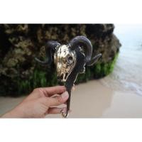 ราคา GANTUNGAN Antique BRonze ทองเหลืองแพะแกะ Skull Kapstop ไม้แขวนเสื้อ (41552804635)