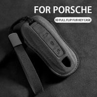 ราคา Car Key Case Cover for Porsche Panamera Cayenne 971 911 9YA Macan Boxster 3 Buttons Suede Car Remote Key Shell Fob Acces (28620934779)