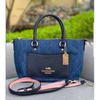 ราคา แท้ พร้อมส่ง Coach Mini Emma ผ้ายีนส์ | Coach Mini Emma Satchel (Denim) (2377002591)