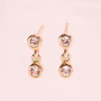 ราคา Grace Fine Jewelry ต่างหูปักก้านทองแท้ 9K พลอยไพลินสีขาว (แป้นเสียบ) (13658899236)