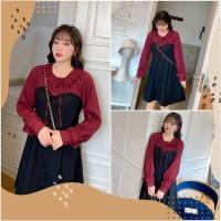 ราคา PMSWEET PLUSSIZE : PMP0250 : พร้อมส่ง เสื้อผ้าไซส์ใหญ่ เสื้อผ้าคนอ้วน สาวอวบ ชุดเดรสสั้น แขนยาว ทรงไหล่สโลป สไตล์เกาหลี (17418636236)