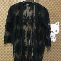 ราคา เสื้อคลุมยาวลูกไม้ลายดอกสีดำ อก Free Size (3618260608)