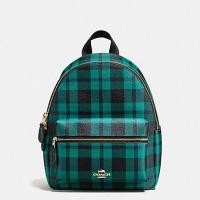 ราคา #ส่งฟรี EMS‼️ ของแท้ % COACH F55448 MINI CHARLIE BACKPACK IN RILEY PLAID COATED CANVAS (1142053563)