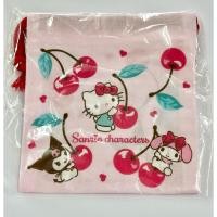 ราคา ของใหม่ กระเป๋าหูรูดผ้าใบเล็ก Sanrio Kitty Kuromi My Melody Cherry เชอร์รี่ ขนาด 12 ซม. ปี 2024 (41203941692)