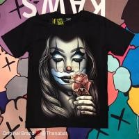 ราคา ของแท้100% เสื้อเรืองแสงแบรนด์แท้ 3D พิมพ์ลายเรืองแสง ลายเจ้าหญิงโรส สกรีนลายหน้า-หลัง (14749344436)