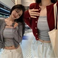 ราคา KOKO#คาดิแกนสีแดง เสื้อแขนยาวไหมพรมเอวลอย คาดิแกนไหมพรม เสื้อไหมพรมแขนยาวน่ารักสไตล์เกาหลี #D091 (26614162504)