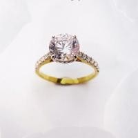 ราคา Petchpantraแหวนเพชรcz ตัวเรือนทองแท้เพชรกลาง1.5กะรัต (6170418872)