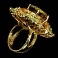 ราคา แหวนพลอยแท้ธรรมชาติ เลม่อนควอตซ์ 12 x 15 mm. ล้อม ซิทริน บุษราคัม เงินแท้ 925 ชุบทอง 18k ไซร์แหวน 8 (27464334869)