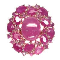 ราคา เเหวนพลอยแท้ ทับทิม สีชมพู 12 x 15 mm. ล้อม ทับทิม (เผาเก่า) เงินแท้ 925 ชุบนาค (rose gold) ไซร์แหวน 8.5 (21182050583)