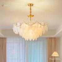 ราคา BRTG โคมไฟระย้าคริสตัลขนนกไข่มุกฝรั่งเศสสำหรับห้องนั่งเล่นห้องรับประทานอาหารหรูหราเบาๆสไตล์อเมริกันโคมไฟแก้วสร้างสรรค์ให (27102671139)