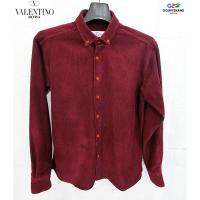 ราคา VALENTINO ROMA แท้ อก40 เสื้อเชิ๊ตแขนยาวสีแดงเลือดหมู (11807070131)