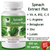 ราคา Spinach Extract Plus สปิแนช พลัส ผักโขมสกัด ตรา บลูเบิร์ด ขนาด 600 มก. 60 แคปซูล (24827847939)